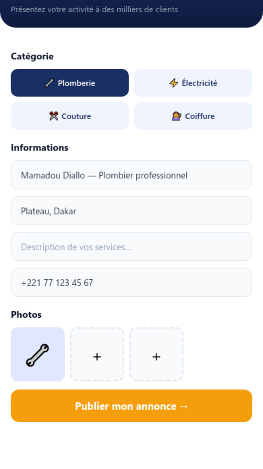 Publier une annonce